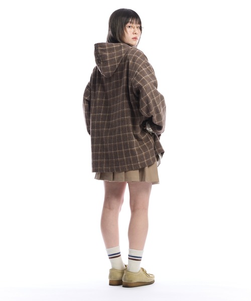 THE BOLDMAN（ザ ボールドマン）の「Check Shirt Hoodie  / チェックシャツフーディー（パーカー・メンズ・ベージュ/グレー・LARGE/MEDIUM）」の7枚目の写真