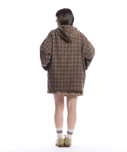 THE BOLDMAN（ザ ボールドマン）の「Check Shirt Hoodie  / チェックシャツフーディー（パーカー・メンズ・ベージュ/グレー・LARGE/MEDIUM）」の9枚目の写真