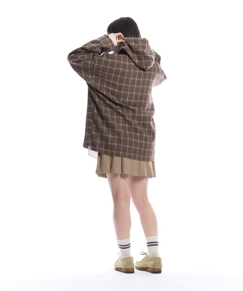 THE BOLDMAN（ザ ボールドマン）の「Check Shirt Hoodie  / チェックシャツフーディー（パーカー・メンズ・ベージュ/グレー・LARGE/MEDIUM）」の10枚目の写真