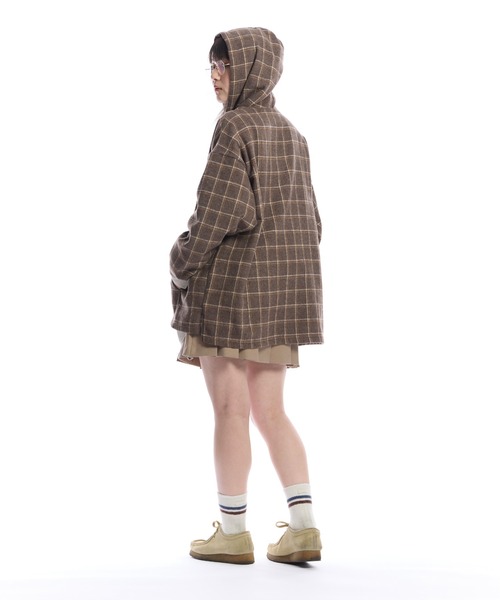 THE BOLDMAN（ザ ボールドマン）の「Check Shirt Hoodie  / チェックシャツフーディー（パーカー・メンズ・ベージュ/グレー・LARGE/MEDIUM）」の11枚目の写真