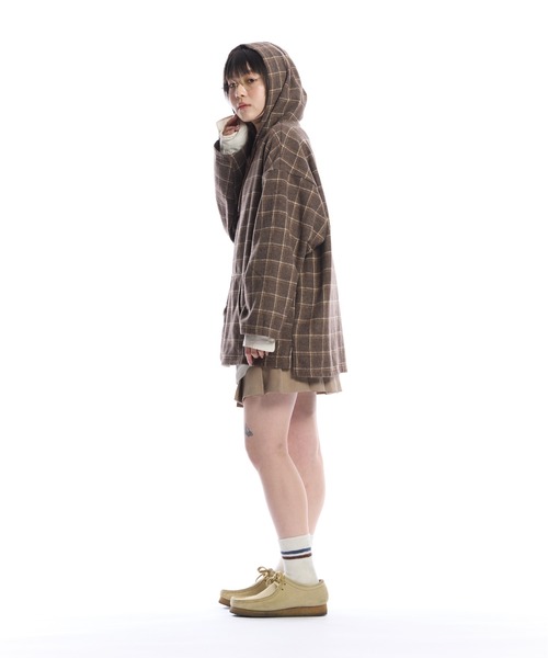 THE BOLDMAN（ザ ボールドマン）の「Check Shirt Hoodie  / チェックシャツフーディー（パーカー・メンズ・ベージュ/グレー・LARGE/MEDIUM）」の12枚目の写真