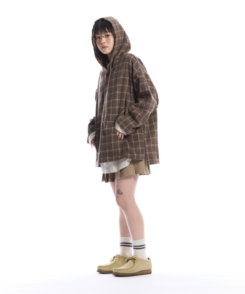 THE BOLDMAN（ザ ボールドマン）の「Check Shirt Hoodie  / チェックシャツフーディー（パーカー・メンズ・ベージュ/グレー・LARGE/MEDIUM）」の15枚目の写真