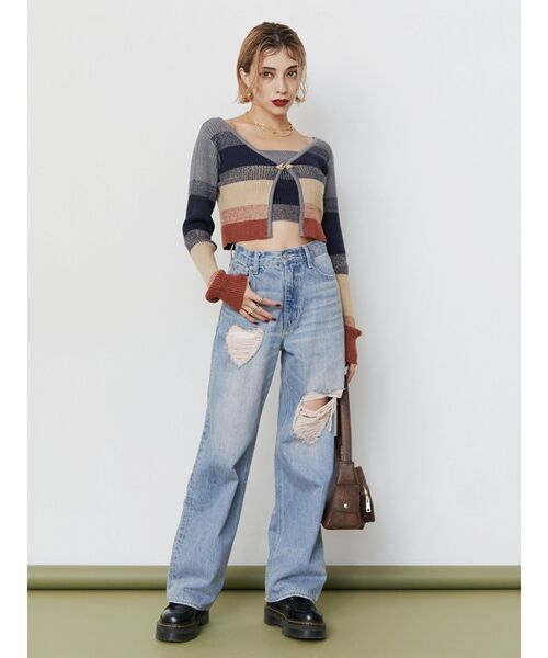 EVRIS(エヴリス)の「ラメアンサンブルニットトップス(ニット/セーター・レディース・グレー/ブラック/レッド・FREE)」の7枚目の写真