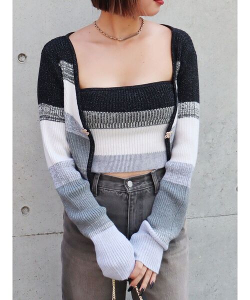 EVRIS(エヴリス)の「ラメアンサンブルニットトップス(ニット/セーター・レディース・グレー/ブラック/レッド・FREE)」の12枚目の写真