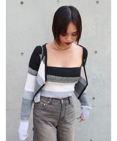 EVRIS(エヴリス)の「ラメアンサンブルニットトップス(ニット/セーター・レディース・グレー/ブラック/レッド・FREE)」の14枚目の写真