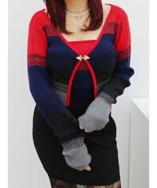 EVRIS(エヴリス)の「ラメアンサンブルニットトップス(ニット/セーター・レディース・グレー/ブラック/レッド・FREE)」の21枚目の写真