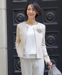 【セットアップ対応】Light Tweed ノーカラー ジャケット