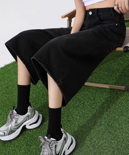 OPEN AESTHETICミレニアルウォッシュ加工シルバーデニムパンツ