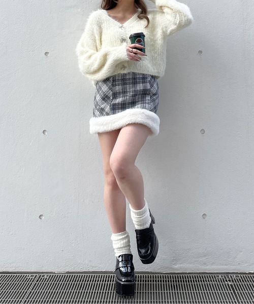 alice auaa ファー付きミニスカート alice auaa ファー付きミニスカート ファー付きティアードミニスカート