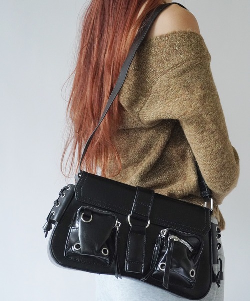 Port / ポート 】 Y2K サイド ドローコード ショルダー バッグ