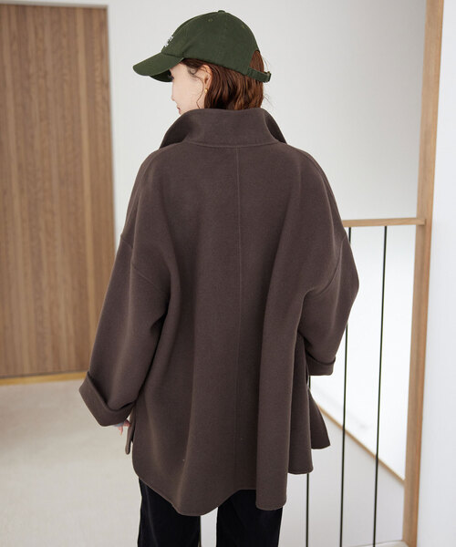 セール】《追加》souple woolダブルフェイススタンドコート