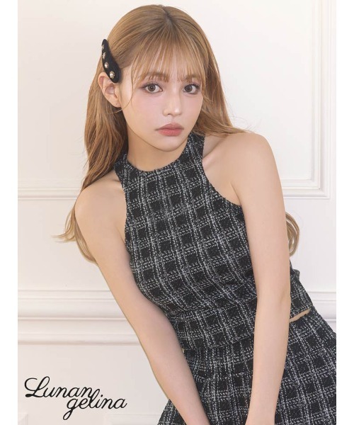 Lunangelina（ルナアンヘリナ）の「tweed tops（タンクトップ・レディース・ブラック・フリー）」の2枚目の写真