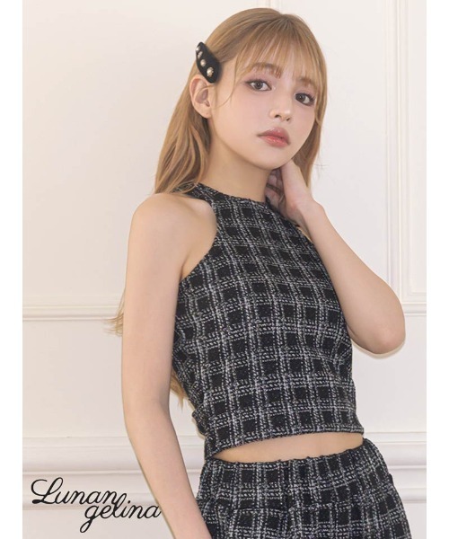 Lunangelina（ルナアンヘリナ）の「tweed tops（タンクトップ・レディース・ブラック・フリー）」の5枚目の写真