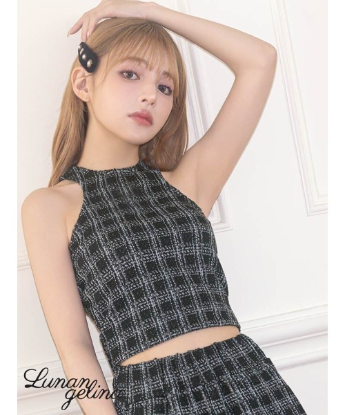 Lunangelina（ルナアンヘリナ）の「tweed tops（タンクトップ・レディース・ブラック・フリー）」の7枚目の写真