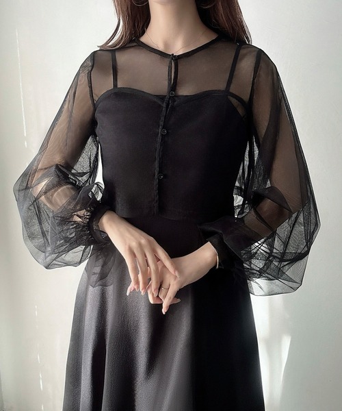【美品】univerval museチュールワンピース 黒 FREE SIZE UNIVERVALMUSE(ユニバーバルミューズ)｜ワンピース アイテム一覧