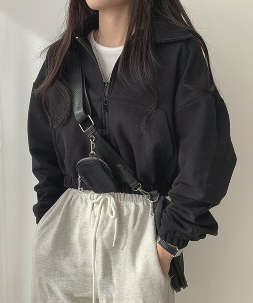 WESTSEA(ウエストシー)の「ショート丈 無地 フルジップブルゾン 裏毛(その他アウター・レディース・グレー/ブラック/カーキ・L/M)」の1枚目の写真
