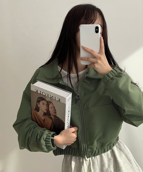 WESTSEA(ウエストシー)の「ショート丈 無地 フルジップブルゾン 裏毛(その他アウター・レディース・グレー/ブラック/カーキ・L/M)」の10枚目の写真