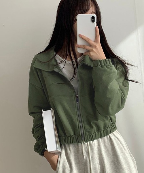 WESTSEA(ウエストシー)の「ショート丈 無地 フルジップブルゾン 裏毛(その他アウター・レディース・グレー/ブラック/カーキ・L/M)」の15枚目の写真