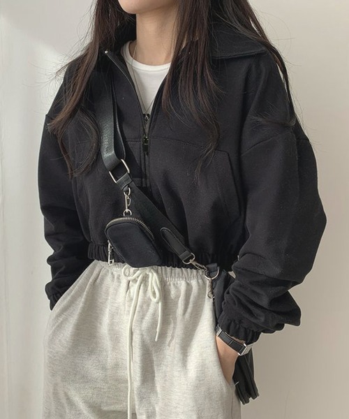 WESTSEA(ウエストシー)の「ショート丈 無地 フルジップブルゾン 裏毛(その他アウター・レディース・グレー/ブラック/カーキ・L/M)」の11枚目の写真