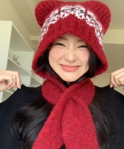 ベアマフラーニット帽（ニットキャップ/ビーニー）｜Vipoa（ヴィポア
