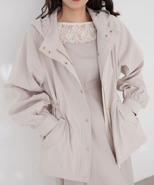 MAJESTIC LEGON（マジェスティックレゴン）の「ウエストきゅっとミディブルゾン（ブルゾン・レディース・アイボリー/カーキオリーブ/ピンクベージュ・MEDIUM/SMALL）」の3枚目の写真