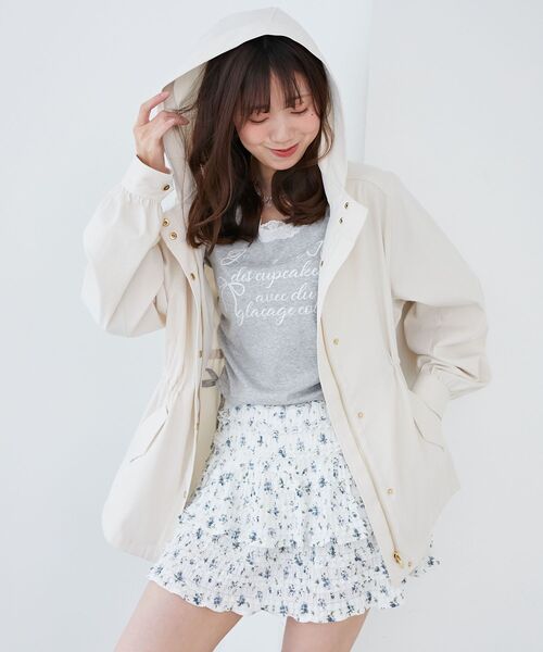 MAJESTIC LEGON（マジェスティックレゴン）の「ウエストきゅっとミディブルゾン（ブルゾン・レディース・アイボリー/カーキオリーブ/ピンクベージュ・MEDIUM/SMALL）」の4枚目の写真