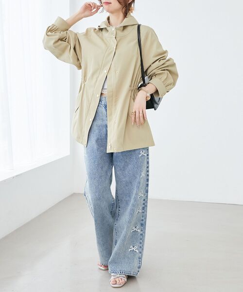 MAJESTIC LEGON（マジェスティックレゴン）の「ウエストきゅっとミディブルゾン（ブルゾン・レディース・アイボリー/カーキオリーブ/ピンクベージュ・MEDIUM/SMALL）」の18枚目の写真