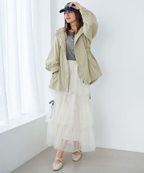 MAJESTIC LEGON（マジェスティックレゴン）の「ウエストきゅっとミディブルゾン（ブルゾン・レディース・アイボリー/カーキオリーブ/ピンクベージュ・MEDIUM/SMALL）」の21枚目の写真