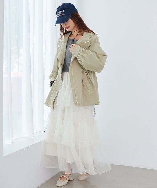 MAJESTIC LEGON（マジェスティックレゴン）の「ウエストきゅっとミディブルゾン（ブルゾン・レディース・アイボリー/カーキオリーブ/ピンクベージュ・MEDIUM/SMALL）」の22枚目の写真