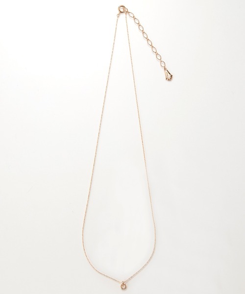 Phoebe(フィービィー)の「【金属アレルギー対応】プチベゼルストーンネックレス/全長:40cm+5cm(ネックレス・レディース・シャンパン・FREE)」の2枚目の写真