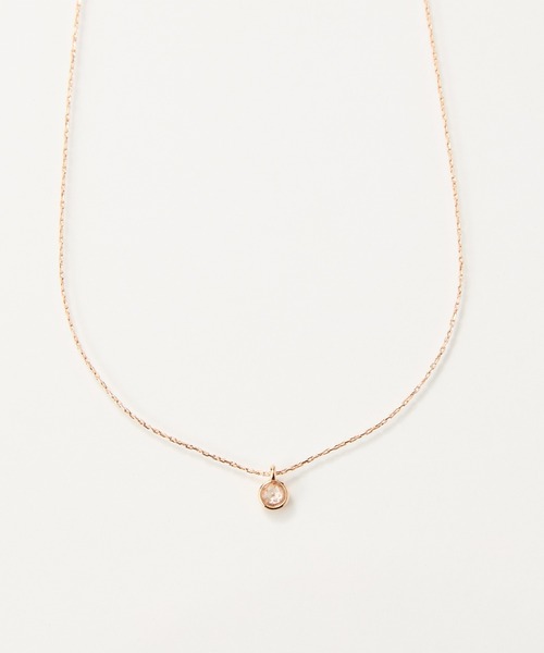 Phoebe(フィービィー)の「【金属アレルギー対応】プチベゼルストーンネックレス/全長:40cm+5cm(ネックレス・レディース・シャンパン・FREE)」の6枚目の写真