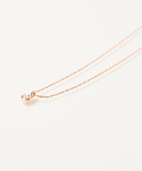 Phoebe(フィービィー)の「【金属アレルギー対応】プチベゼルストーンネックレス/全長:40cm+5cm(ネックレス・レディース・シャンパン・FREE)」の7枚目の写真