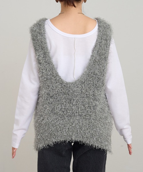 CIAOPANIC TYPY（チャオパニックティピー）の「深Ｕメランジフェザーベスト（ベスト・レディース・オフホワイト/グレー/ネイビー/イエロー・ONE SIZE）」の5枚目の写真