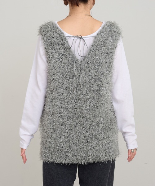 CIAOPANIC TYPY（チャオパニックティピー）の「深Ｕメランジフェザーベスト（ベスト・レディース・オフホワイト/グレー/ネイビー/イエロー・ONE SIZE）」の12枚目の写真