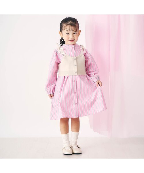 apres les cours(アプレレクール)の「【ジュニア対応】リボンチャームニットビスチェ(ベスト・キッズ・アイボリー/ネイビー・100/120/140)」の3枚目の写真