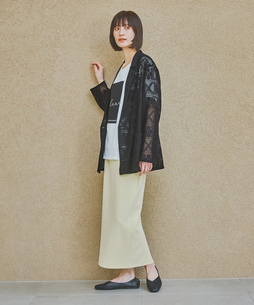 LAKOLE（ラコレ）の「＜着丈が選べる＞ジョーゼットナロースカート / 291439（スカート・レディース・チャコールグレー/ブラック/イエロー/グレイッシュベージュ/ピンク/ブラウン/オレンジ/レッド・MEDIUM/LARGE）」の19枚目の写真