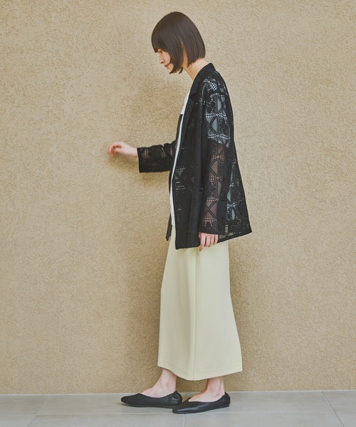 LAKOLE（ラコレ）の「＜着丈が選べる＞ジョーゼットナロースカート / 291439（スカート・レディース・チャコールグレー/ブラック/イエロー/グレイッシュベージュ/ピンク/ブラウン/オレンジ/レッド・MEDIUM/LARGE）」の20枚目の写真