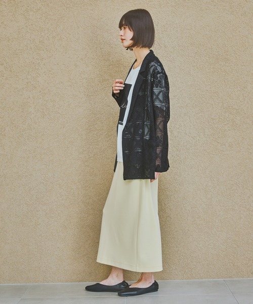 LAKOLE（ラコレ）の「＜着丈が選べる＞ジョーゼットナロースカート / 291439（スカート・レディース・チャコールグレー/ブラック/イエロー/グレイッシュベージュ/ピンク/ブラウン/オレンジ/レッド・MEDIUM/LARGE）」の21枚目の写真