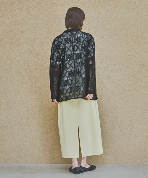 LAKOLE（ラコレ）の「＜着丈が選べる＞ジョーゼットナロースカート / 291439（スカート・レディース・チャコールグレー/ブラック/イエロー/グレイッシュベージュ/ピンク/ブラウン/オレンジ/レッド・MEDIUM/LARGE）」の22枚目の写真