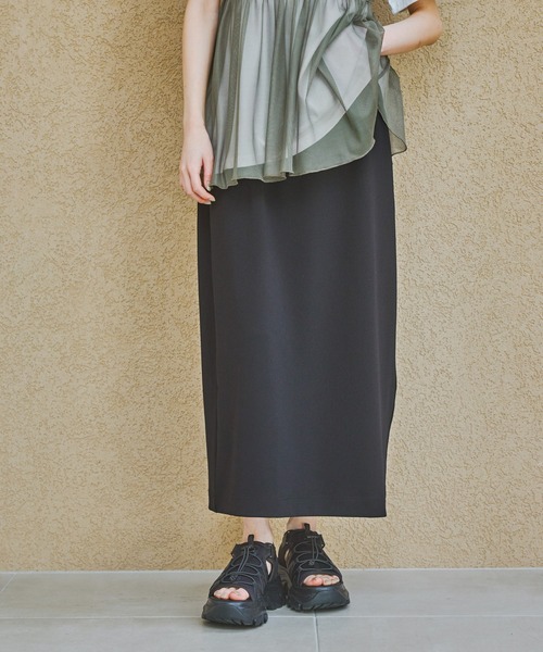 tks出品 着丈が選べる＞ジョーゼットナロースカート / 291439（スカート