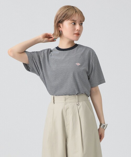 DANTON ストライプ 長袖Tシャツ グレー Ray BEAMS（レイ ビームス）DANTON / ストライプ ロングスリーブ