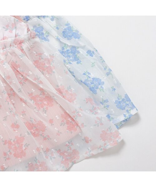 apres les cours（アプレレクール）の「【ジュニア対応】肩リボンフラワードッキングトップス（Tシャツ/カットソー・キッズ・ブルー/ピンク・140/130/80/120/110/100/90）」の13枚目の写真