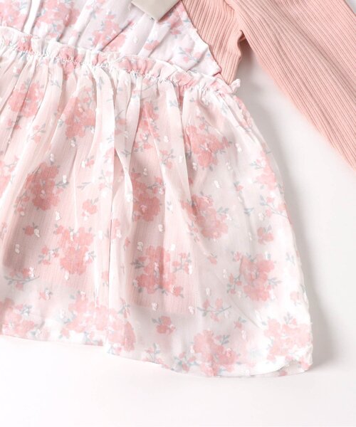 apres les cours（アプレレクール）の「【ジュニア対応】肩リボンフラワードッキングトップス（Tシャツ/カットソー・キッズ・ブルー/ピンク・140/130/80/120/110/100/90）」の16枚目の写真