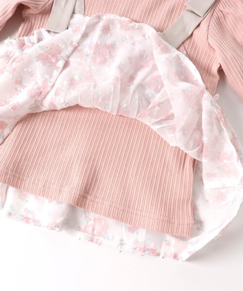 apres les cours（アプレレクール）の「【ジュニア対応】肩リボンフラワードッキングトップス（Tシャツ/カットソー・キッズ・ブルー/ピンク・140/130/80/120/110/100/90）」の17枚目の写真