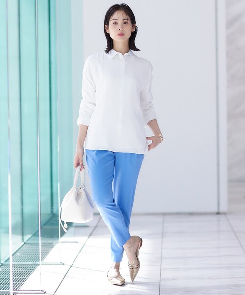 INDIVI（インディヴィ）の「【洗える】異素材ドッキングトップス（Tシャツ/カットソー・レディース・ブラック/ライトブルー/ライトグレー/ホワイト・05/15 /13/38/34）」の21枚目の写真