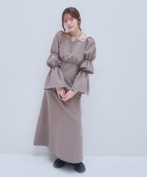 mellowneon(メロウネオン)の「2wayジップトップス&マルチワンピースセット(ワンピース・レディース・ブラック/モカ/ベージュ・SMALL/MEDIUM)」の5枚目の写真
