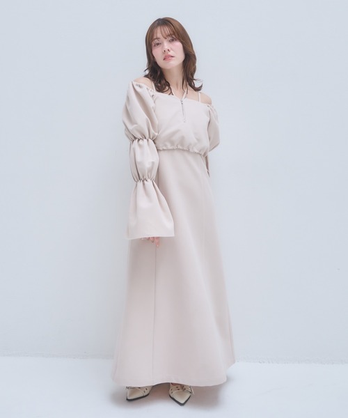 mellowneon（メロウネオン）の「2wayジップトップス＆マルチワンピースセット（ワンピース・レディース・ブラック/モカ/ベージュ・SMALL/MEDIUM）」の12枚目の写真
