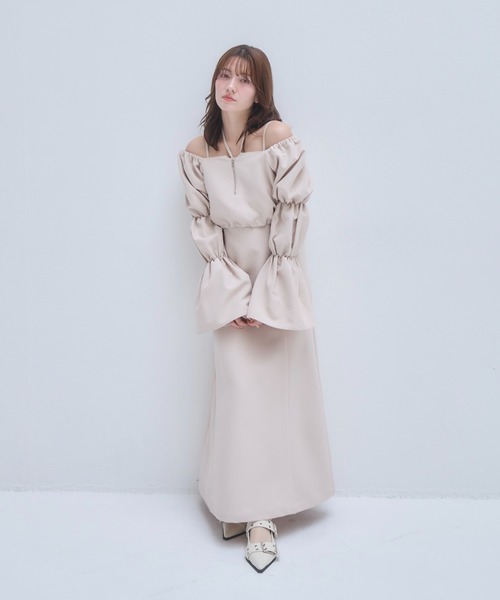 mellowneon（メロウネオン）の「2wayジップトップス＆マルチワンピースセット（ワンピース・レディース・ブラック/モカ/ベージュ・SMALL/MEDIUM）」の8枚目の写真