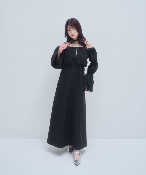 mellowneon（メロウネオン）の「2wayジップトップス＆マルチワンピースセット（ワンピース・レディース・ブラック/モカ/ベージュ・SMALL/MEDIUM）」の15枚目の写真