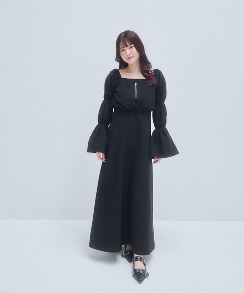 mellowneon（メロウネオン）の「2wayジップトップス＆マルチワンピースセット（ワンピース・レディース・ブラック/モカ/ベージュ・SMALL/MEDIUM）」の16枚目の写真